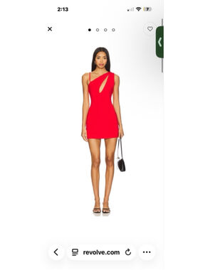 Women's h:ours Safia Red One Shoulder Mini Dress S